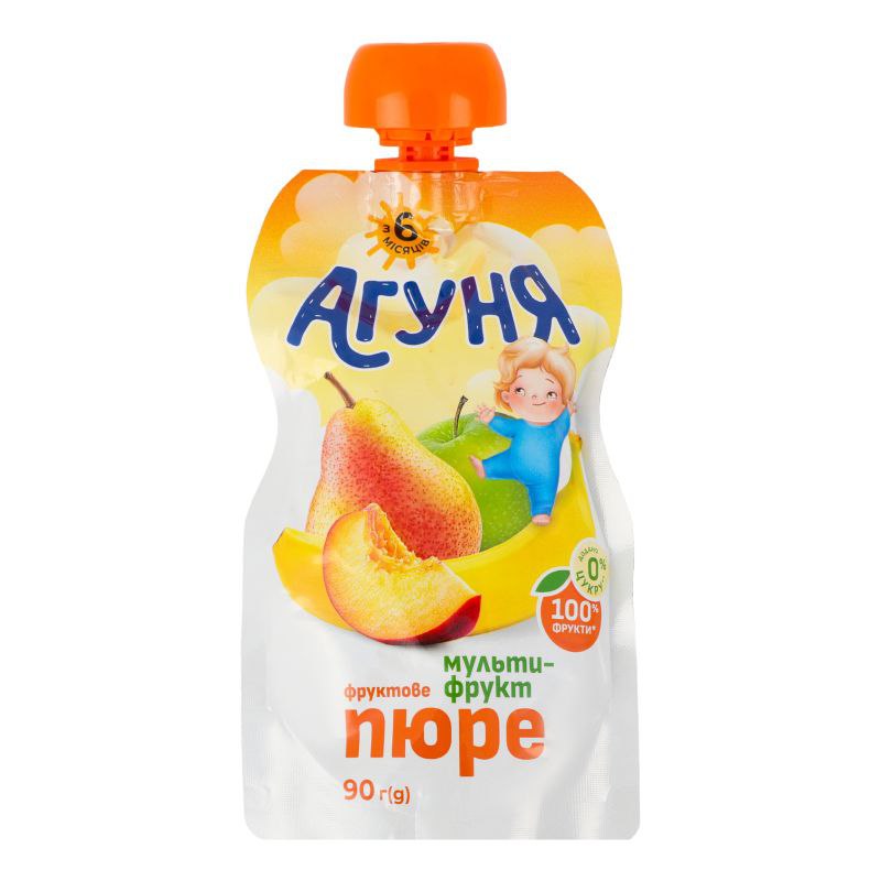 Пюре Агуня Мультифрукт 90 г дой-пак